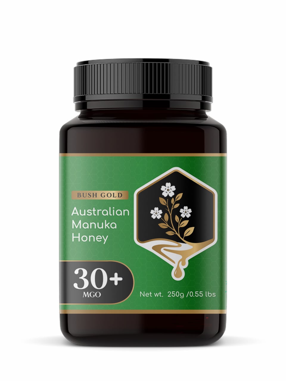 Reference packaging for Bush Gold Australian Manuka Honey